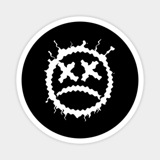 Graffiti sad emoticon | Sprayed smiley emoji, White Magnet